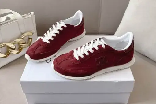 Celine Racer Low Lace-Up Sneakers Red