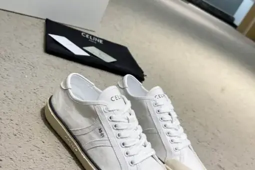 Celine AS-01 Low Lace-Up Celine Alan Sneaker Calfskin Leather Grey