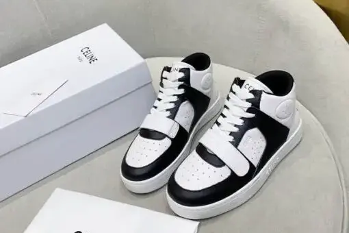 Celine CT-02 Mid Top Optic Sneakers White/Black