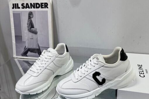 Celine Runner Cr-02 Low Lace-Up Sneaker Calfskin Black/White