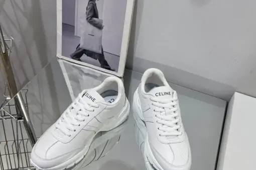 Celine Runner Cr-02 Low Lace-Up Sneaker Calfskin White