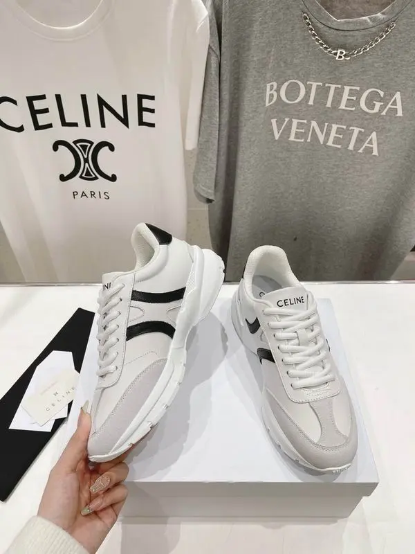 Celine Runner CR-02 Low Lace-Up Sneakers Calfskin White/Black 2026 | Drip Kickz Celine Runner CR-02 Low Lace-Up Sneakers Calfskin White/Black