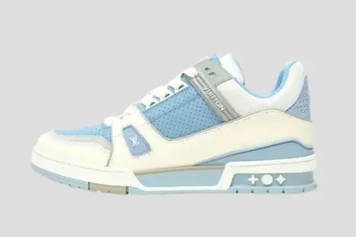 LV Trainer Sneaker Smooth Leather Trim Blue - 38