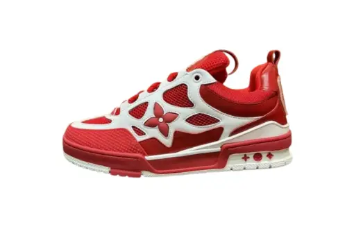 LV Skate Sneaker Red & White With Red Logo - 39