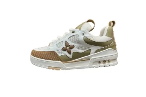 LV Skate Sneaker Beige & White With Beige Logo - 39