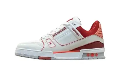 LV Trainer White Red Vintage Basketball Sneaker
