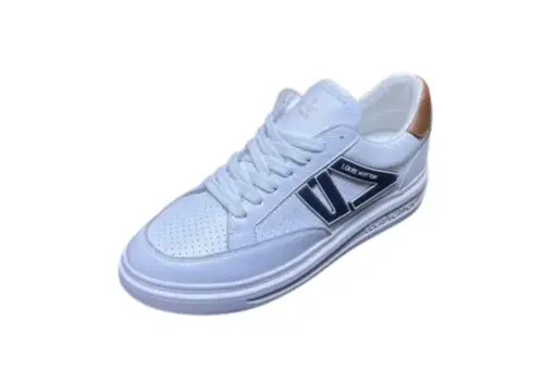 LV Beverly Hills Trainer Low Top Silhouette White Embossed Leather - 37