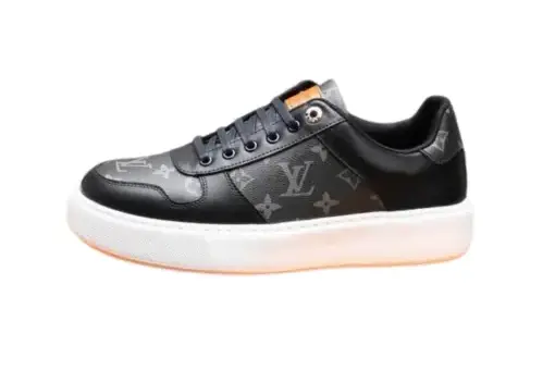 LV Black High Top Sole Sneaker Logo - 38