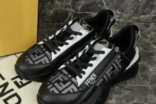Fendi Flow Sneaker White Black Stripe