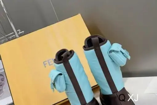 Fendi Domino Lace-Up Combat Boots Paste/Brown/Black