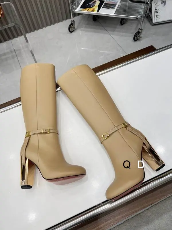 Fendi Roma Leather High-Heeled Boots Beige 2026 | Drip Kickz Fendi Roma Leather High-Heeled Boots Beige - Image 2