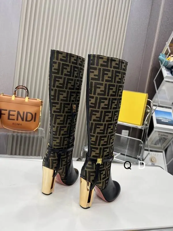 Fendi Delfina Monogram Knee-High Boots Black 2026 | Drip Kickz Fendi Delfina Monogram Knee-High Boots Black - Image 3