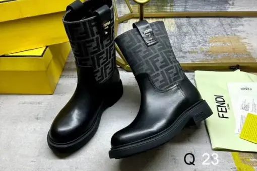 Fendi Filo FF Logo Boots All Black