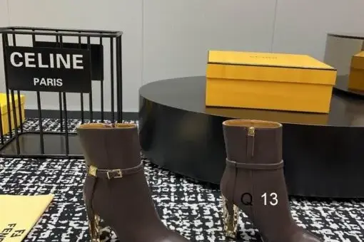 Fendi First Ankle Boots in Brown Leather