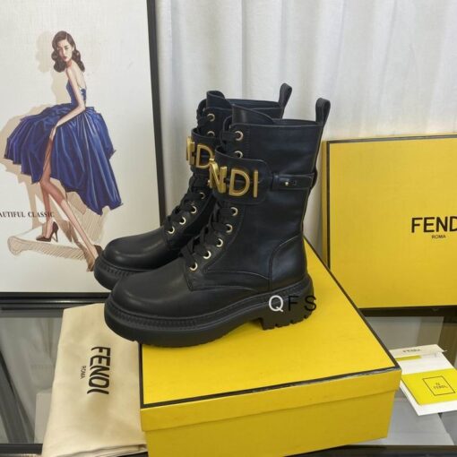 Fendi F’graphy Leather Biker Boots Black 2026 | Drip Kickz Fendi F’graphy Leather Biker Boots Black