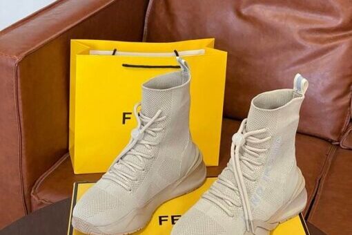 Fendi High Top Sneakers Beige