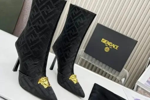 Fendace FF Jacquard Boots Black