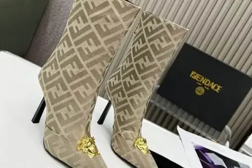 Fendace FF Jacquard Boots Golden