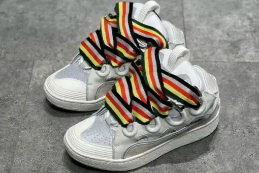 Lanvin Curb Sneakers Grey Stripe