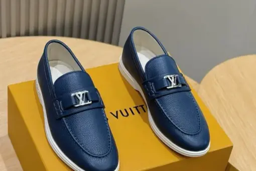 LV Estate Leather Loafer Navy Blue - 37