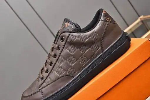 LV Offshore Damier Graphite Check Low Top Sneaker Brown Check Pattern - 42