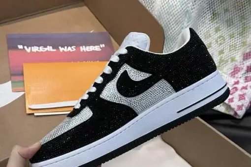 LV x Nike Air Force 1 Low Sneaker Black Comet Silver - 42