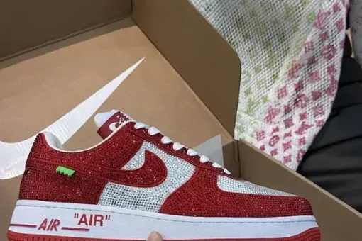 LV x Nike Air Force 1 Low Sneaker White Comet Red - 39