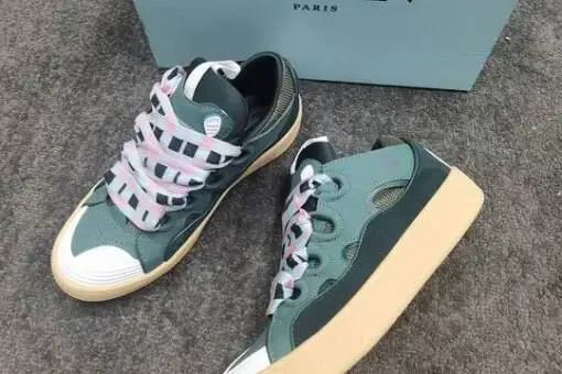 Lanvin Curb Ringstone Sneaker Green/Beige - 46