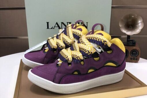 Lanvin Curb Panelled Sneakers Purple - 44