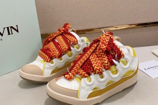 Lanvin Curb Sneakers White/Yellow - 37