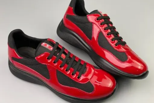 Prada America’s Cup Low-Top Sneakers Red/ Black - 36