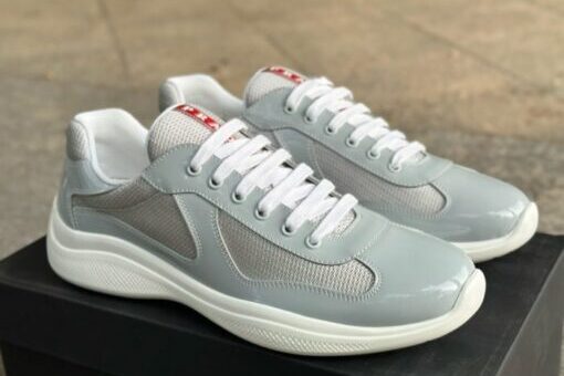 Prada America’s Cup Biker Fabric Sneaker Ash Grey - 43