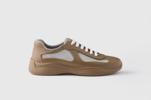 Prada America’s Cup Soft Rubber And Bike Fabric Sneakers Mocha - 38