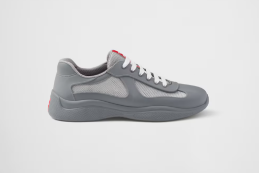 Prada America’s Cup Sneakers In Soft Rubber And Bike Fabric Steel Grey - 44