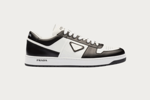 Prada – Downtown Leather White / Black Low Top Sneakers - 38