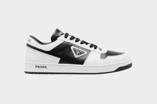 Prada – Downtown Leather Black / White Low Top Sneakers - 37