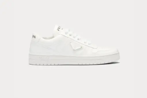 Prada – Downtown Patent Leather White Low Top Sneakers - 38