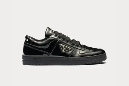 Prada – Downtown Patent Leather Black Low Top Sneakers - 38