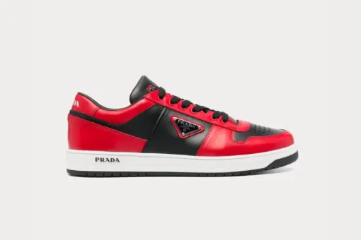 Prada – Downtown Leather Red / Black Low Top Sneakers - 38