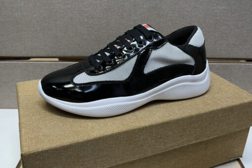 Prada America’s Cup Soft rubber Bike Fabric Sneakers Glossy Black - 39