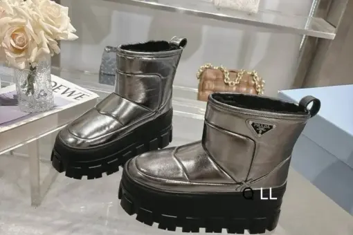 Prada Monolith Boots Dark Silver - 42