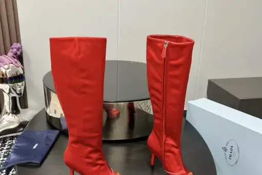 Prada High Heel Boots Red - 37