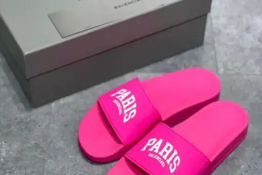 Balenciaga Cities Paris Pool Slide Pink