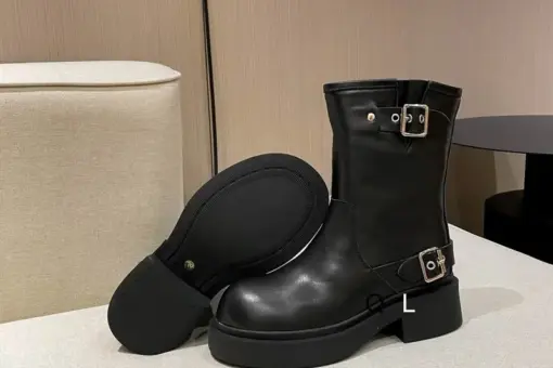 UGG Heeled Biker Boots Black