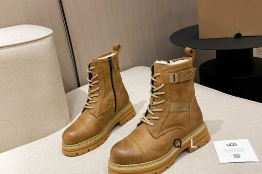 UGG Lace-Up Combat Boots Brown