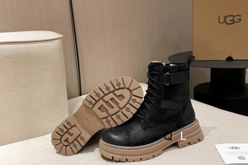 UGG Lace-Up Combat Boots Black