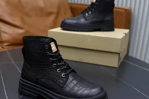 Ugg Summer British Style Casual Leather Shoes Crocodile Black
