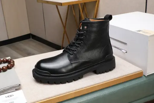 Ugg Summer British Style Casual Leather Shoes Black