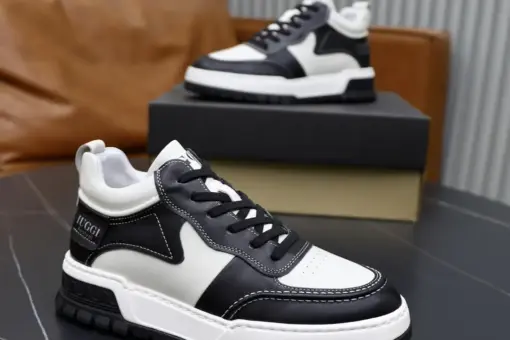 Ugg Leather Platform Sneaker White/Black