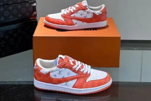 LV x Nike Low-top Casual Sneaker White Orange - 45